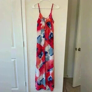 Luxxel Multicolor Floral Romper Spaghetti Strap Dress Womens Size Small